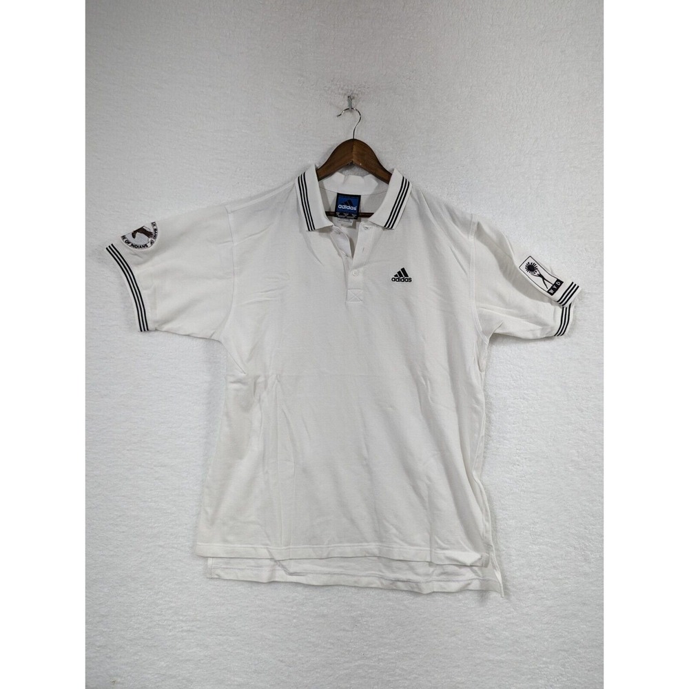 Vintage Men's Adidas Polo White 90s‎ Reservation Branded Cow Creek XL